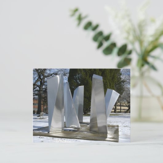 Sculptuur in de sneeuw briefkaart (Staand voorkant)