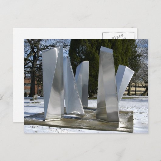 Sculptuur in de sneeuw briefkaart (Voorkant / Achterkant)