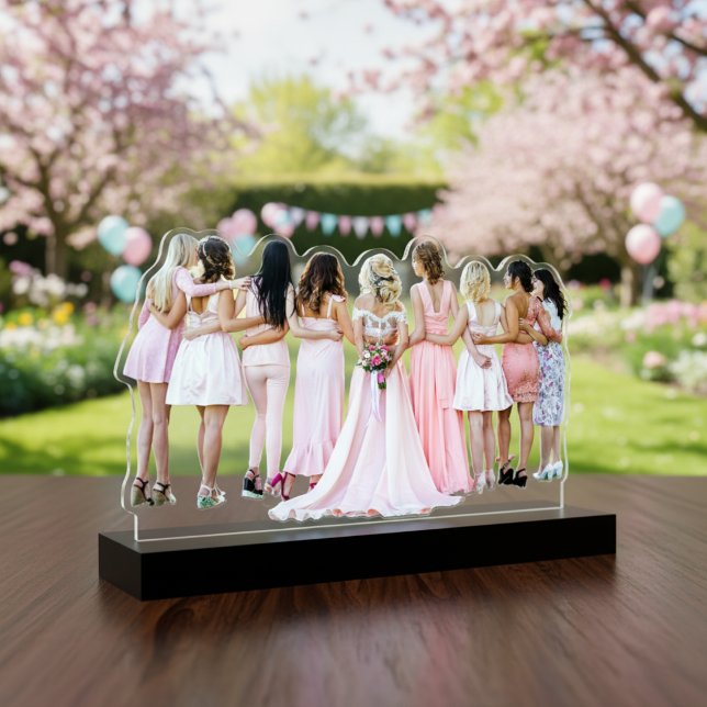 Sculptuur van de bruidsfeestuitsnede staand fotobeeldje  (Bridal Party Cutout Sculpture)