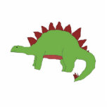sculptuur van de groene en rode Stegosaurus Fotobeeldje Magneet<br><div class="desc">Een van een paar stegosauruskleurschema's.</div>