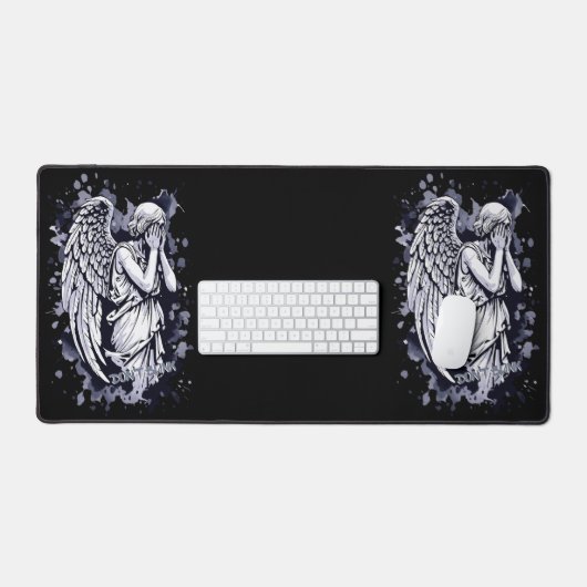Sculptuur van een wenende engel - met spatten 1 bureaumat (Keyboard & Muis)