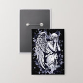 Sculptuur van een wenende engel - met spatten 1 button (Voorkant / Achterkant)