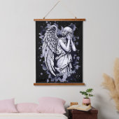 Sculptuur van een wenende engel - met spatten 1 hangend wandkleed (Slaapkamer)