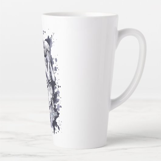 Sculptuur van een wenende engel - met spatten 1 latte mok (Rechts)