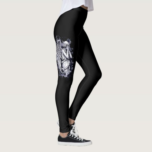 Sculptuur van een wenende engel - met spatten 1 leggings (Rechts)