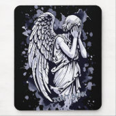 Sculptuur van een wenende engel - met spatten 1 muismat (Voorkant)