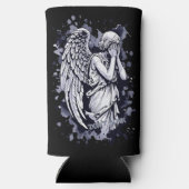 Sculptuur van een wenende engel - met spatten 1 seltzer blikjeskoeler (Achterkant)