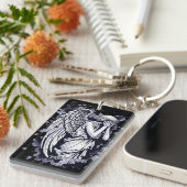 Sculptuur van een wenende engel - met spatten 1 sleutelhanger (Voorkant Rechts)