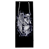 Sculptuur van een wenende engel - met spatten 1 wijn cadeautas (Achterkant)