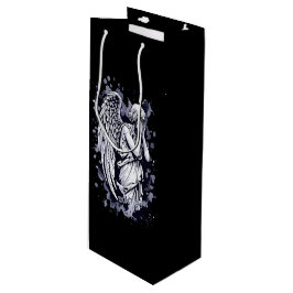 Sculptuur van een wenende engel - met spatten 1 wijn cadeautas