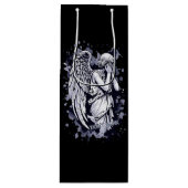 Sculptuur van een wenende engel - met spatten 1 wijn cadeautas (Voorkant)