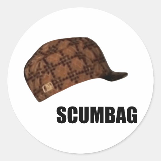 Scumbag Steve Pet Meme Ronde Sticker (Voorkant)