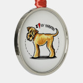 SCWT Wheaten Terrier Lover Metalen Ornament (Rechts)
