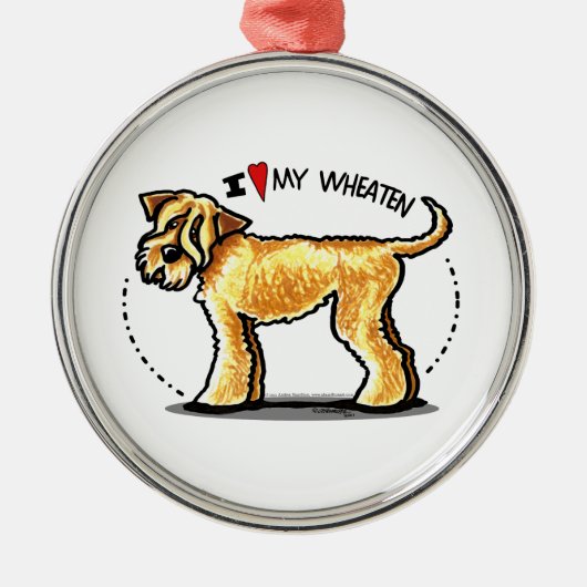SCWT Wheaten Terrier Lover Metalen Ornament (Voorkant)