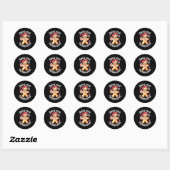 Scy And Caffeinated Coffee Cute Gingerbread Christ Ronde Sticker (Vel)