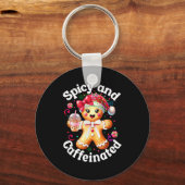 Scy And Caffeinated Coffee Cute Gingerbread Christ Sleutelhanger (Voorkant)