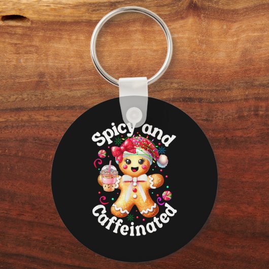 Scy And Caffeinated Coffee Cute Gingerbread Christ Sleutelhanger (Voorkant)