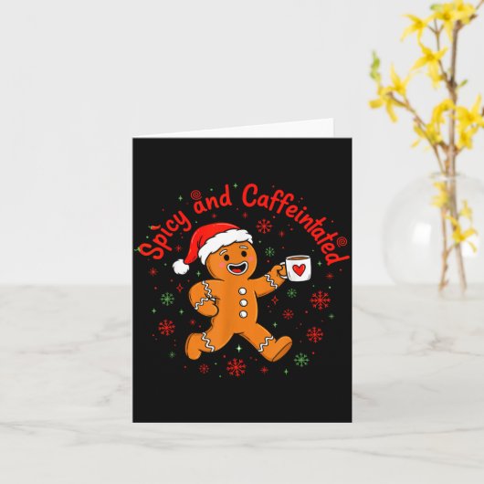 Scy And Caffeinated Coffee Men Women Gingerbread C Kaart (Gele Bloem)