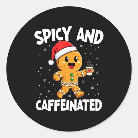 Scy And Caffeinated Coffee Women Gingerbread Chris Ronde Sticker (Voorkant)