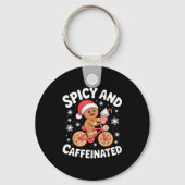 Scy And Caffeinated Gingerbread Funny Coffee Chris Sleutelhanger (Voorkant)