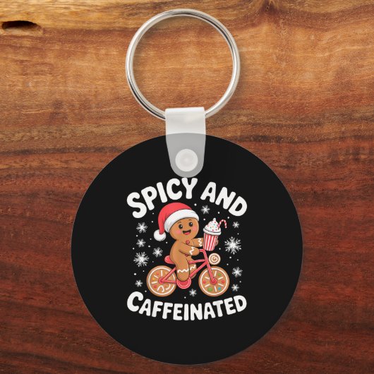 Scy And Caffeinated Gingerbread Funny Coffee Chris Sleutelhanger (Voorkant)