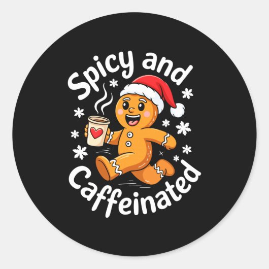 Scy And Caffeinated Shirt Men Women Gingerbread Ch Ronde Sticker (Voorkant)
