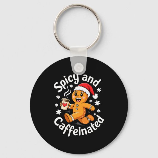 Scy And Caffeinated Shirt Men Women Gingerbread Ch Sleutelhanger (Voorkant)