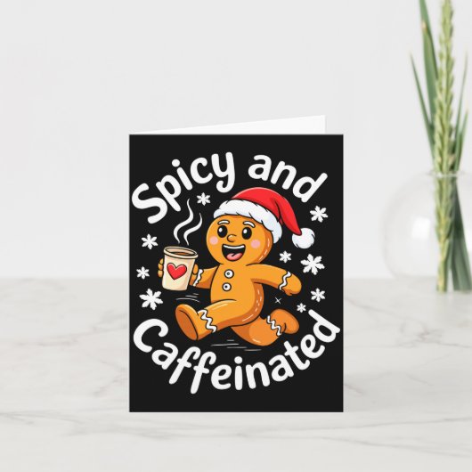 Scy En Caffeinated Shirt Mannen Vrouwen Gingerbrea Kaart (Voorkant)
