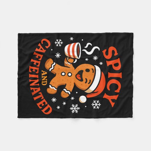 Scy Gingerbread Caffeinated Funny Coffee Lover Chr Fleece Deken (Voorkant (Horizontaal))