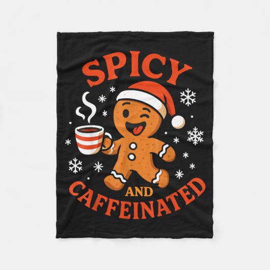 Scy Gingerbread Caffeinated Funny Coffee Lover Chr Fleece Deken (Voorkant)