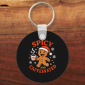 Scy Gingerbread Caffeinated Funny Coffee Lover Chr Sleutelhanger (Voorkant)