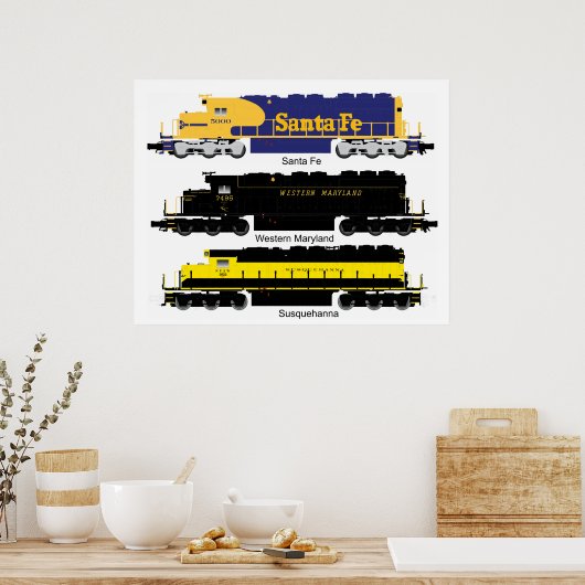 SD40 Elektrisch Poster van diesellocomotief (Keuken)
