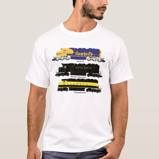 SD40 Elektrisch Poster van diesellocomotief T-shirt (Voorkant)