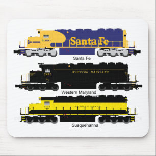 SD40 Elektrische diesellocomotief Mousepad Muismat
