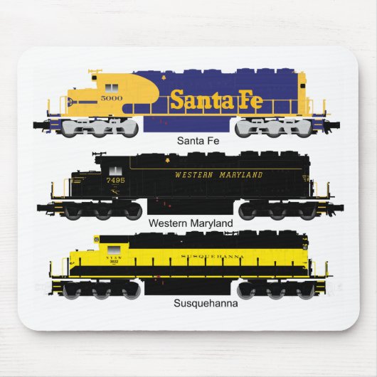 SD40 Elektrische diesellocomotief Mousepad Muismat (Voorkant)