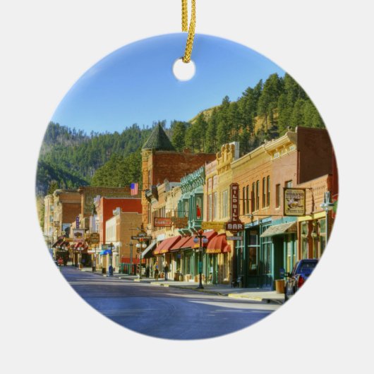 SD, Deadwood, Historic Gold Mining town Keramisch Ornament (Voorkant)
