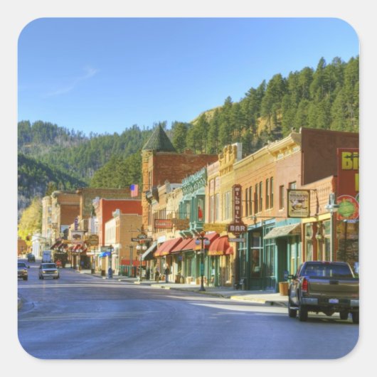 SD, Deadwood, Historic Gold Mining town Vierkante Sticker (Voorkant)