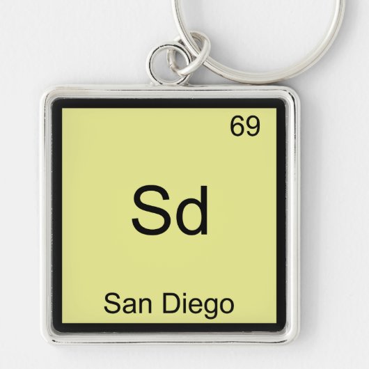 Sd - San Diego Grappig Element Chemie Symbool T-sh Sleutelhanger (Voorkant)