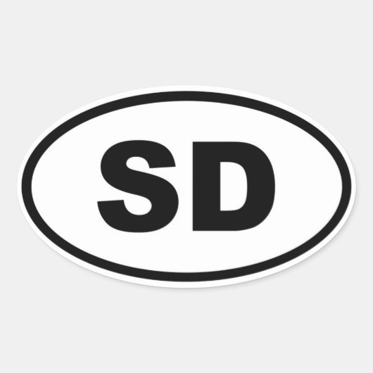 SD South Dakota Ovale Sticker (Voorkant)