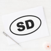 SD South Dakota Ovale Sticker (Envelop)