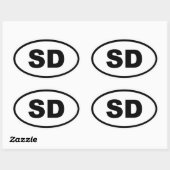 SD South Dakota Ovale Sticker (Vel)