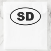 SD South Dakota Ovale Sticker (Tas)