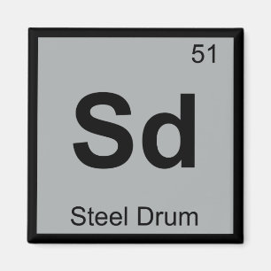 Sd - Staal Drum Muziek Chemie Periodiek Systeem Magneet