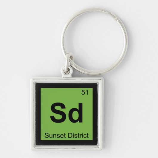 Sd - Sunset District San Francisco Chemistry Sleutelhanger (Voorkant)