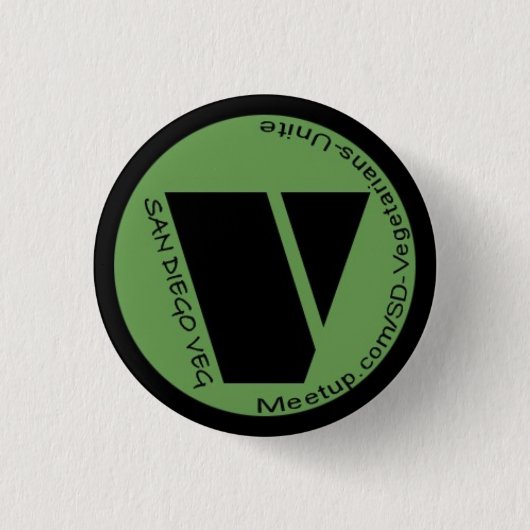 SD Vegetariërs verenigen zich! Knoop Ronde Button 3,2 Cm (Voorkant)