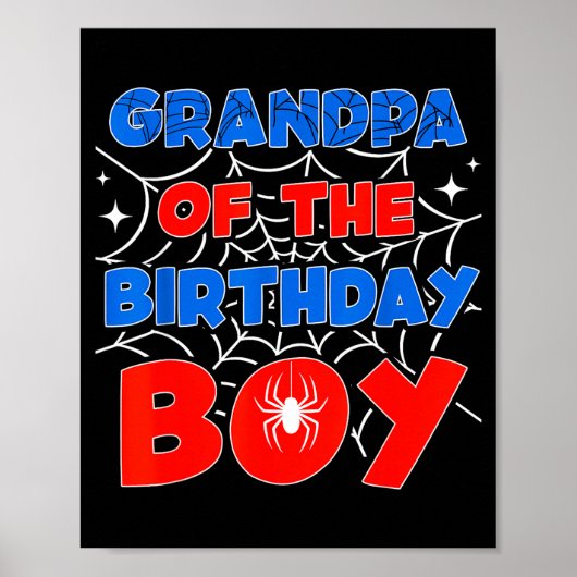 Sder Web Birthday Party Grandpa Of The Birthday Bo Poster (Voorkant)