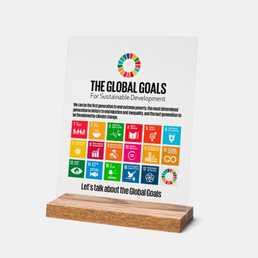 SDG Executive Desk Sign- ESG Office Motivator Acryl Bord (Hoek)
