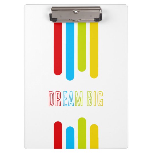 SDGT RBGY Klembord – Dream Big, Blijf georganiseer (Voorkant)