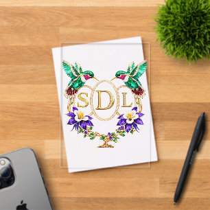 SDL Kolibrie Elke Letter Aangepaste Trouwdag Acryl Uitnodigingen