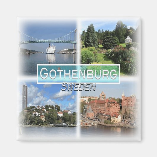 SE0025 Europa, Zweden, Göteborg, Koelkast Magneet (Voorkant)